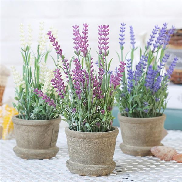 

eco-friendly artificial flowers plastic lavender arrangements in pots in real touch for home garden party decor
