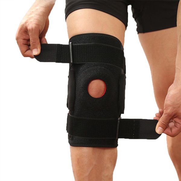 

mounchain outdoor adjustable knee support pad brace protector patella knee support arthritis joint leg compression sleeve, Black;gray
