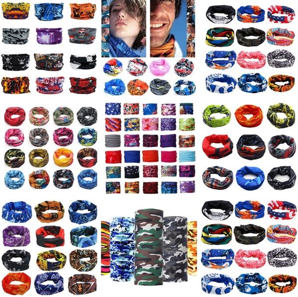 

fashion bandanas multifunctional scarf headband outdoor sports turban sunscreen magic scarves veil cycling seamless bandanas c0120, Blue;gray