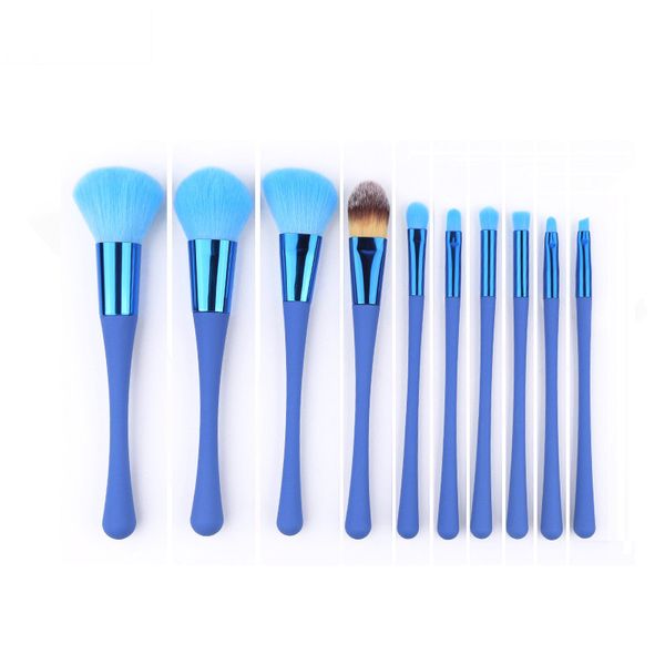 10-teiliges professionelles Make-up-Pinsel-Set blau rot Farbe Lidschatten Augenbrauen Lippenpinsel Foundation Powder Concealer Pinsel Beauty Tools