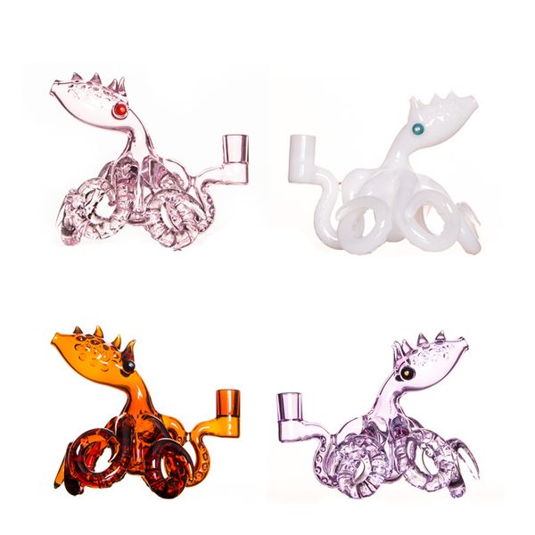 

Four Colors Water Pipes 2018 Opal Octopus Rig Glass Pipes with Pinholes Perc 14.5mm Joint Dab Bubble