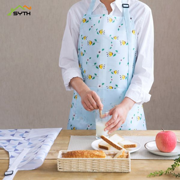 

syth pm series adjustable print pattern apron chef waiter kitchen cook apron with pockets polyester halter bib delantal cocina