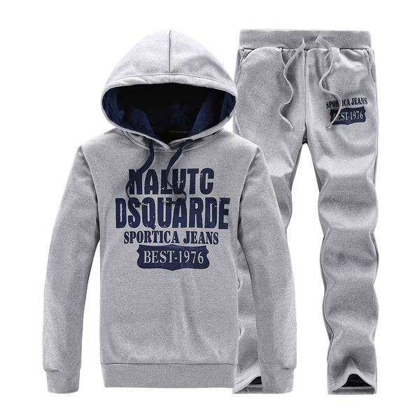 

tracksuits sportswear for men spring autumn male hooded hoodies sweatshirts+pants running jogging casual set sports suit, Black;blue