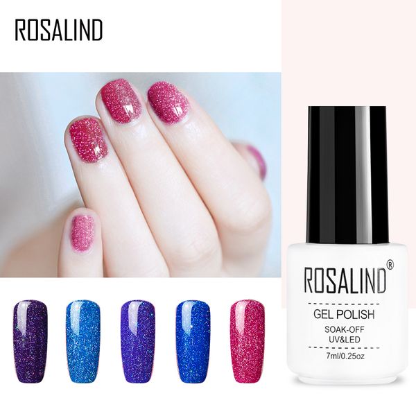 

rosalind gel 1s gel nail polish 7ml soak off uv lacquer rainbow color series manicure nail art long-lasting varnish