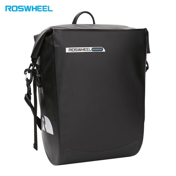 

roswheel water resistant bicycle rear rack bag hanging pannier 20l large capacity, be able to carry various traveling necessities