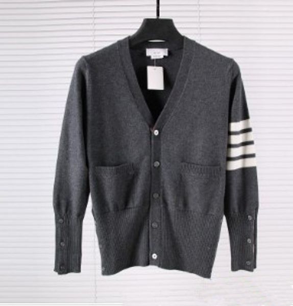 

Осенний и зимний мужский бренд полосатый кардиган с длинными рукавами свитер муж