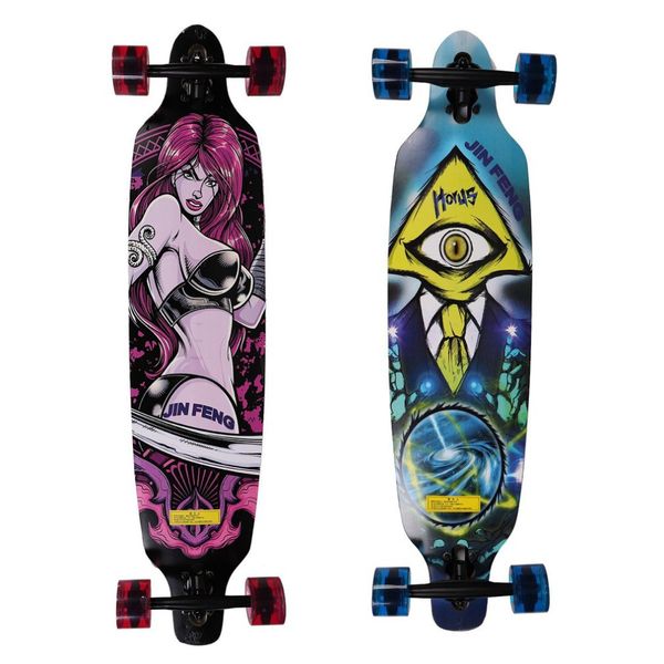 

36" x 9" skateboard cruiser abec-7 bearing four-wheel long skateboard cruiser 7-layers maple longboard skates board in