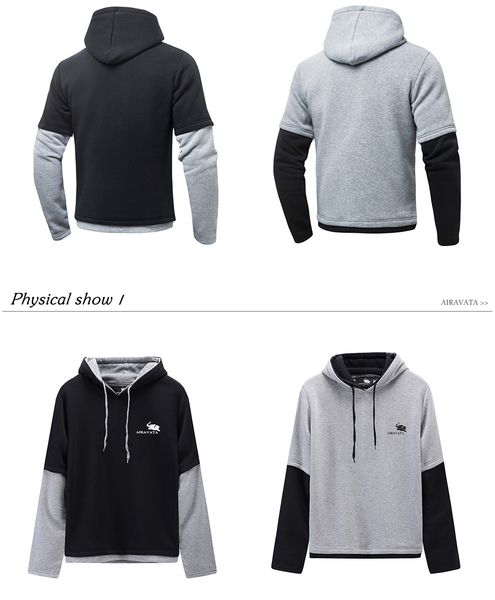 

new mens spring summer hoodie crewneck hoody o neck pullover with hood printed brand sweatshirts mens cotton hoodies, Black