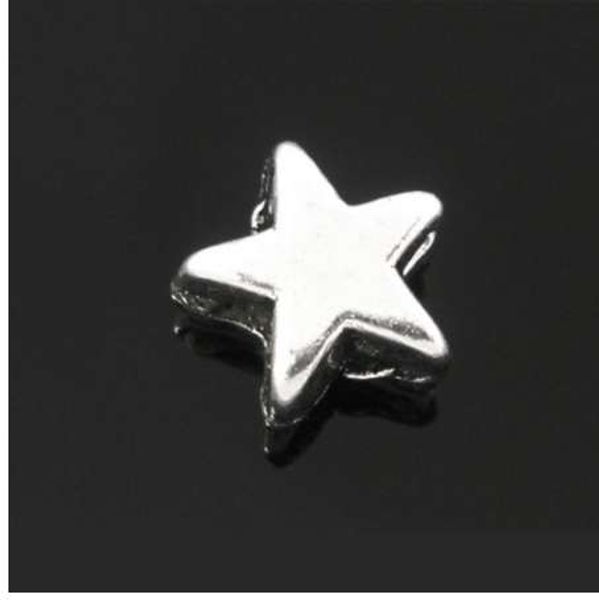 

doreenbeads zinc metal alloy spacer beads star antique silver color about 6mm(2/8")x 6mm(2/8"),hole:approx 1.5mm,40 pcs, Black