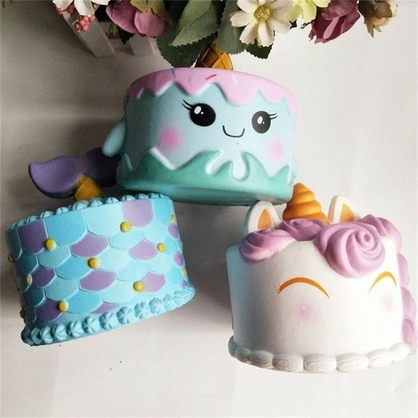 Novidade Unicorn Cake Modle Crianças Squishy Descompressão Brinquedo Kawaii Squishies Lento Rising Pão Squeeze Brinquedos Presente Do Miúdo 25bz ff