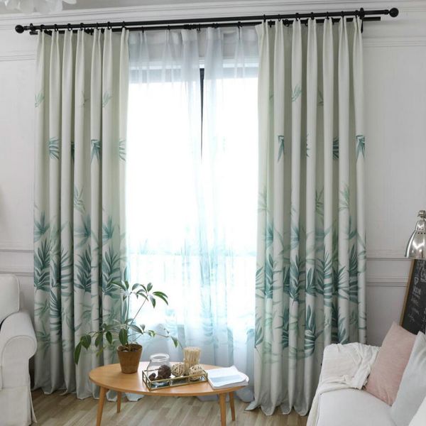 2019 Chinese Modern Bamboo Leaves Window Printing Blackout