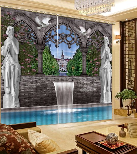 

занавес окна набережной европейский сад роскошные шторы для гостиной мода декор украшения дома для спальни затемнение