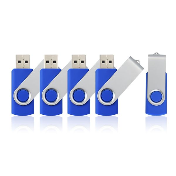 

Blue 5PCS/LOT 1G 2G 4G 8G 16G 32G 64G Rotating USB Flash Drives Flash Pen Drive High Speed Memory Stick Storage for Computer Laptop Macbook