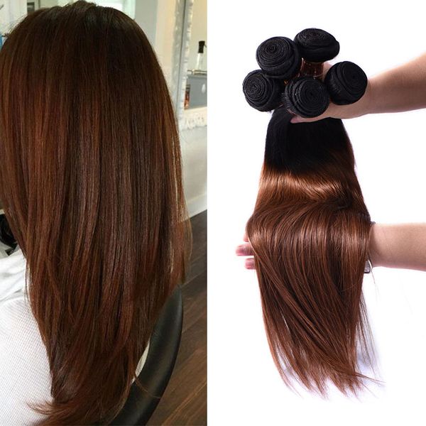 Ombre Straight Hair Weaves Malaysian Peruvian Brazilian Virgin