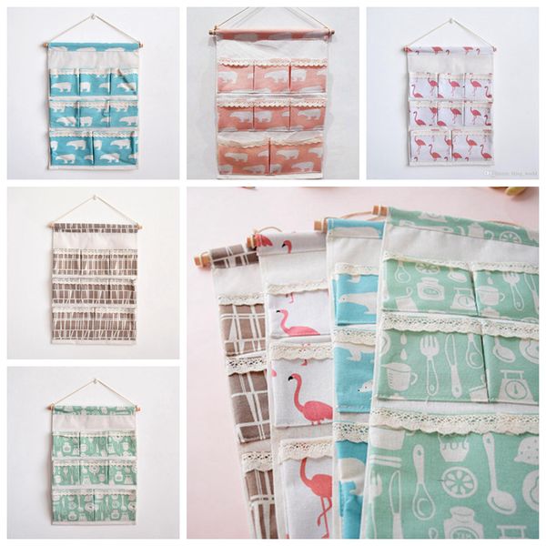 

hanging oganizer 8 pockets door wall mounted sundry bag cotton wall hanging organizer bag simple sundry sorting bags home supplies yfa153