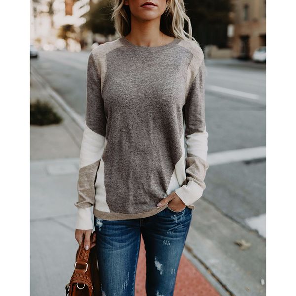 

women pullover and sweaters long sleeve o-neck knitted outwear pull femme autumn winter high street knitwear ws9528v, White;black