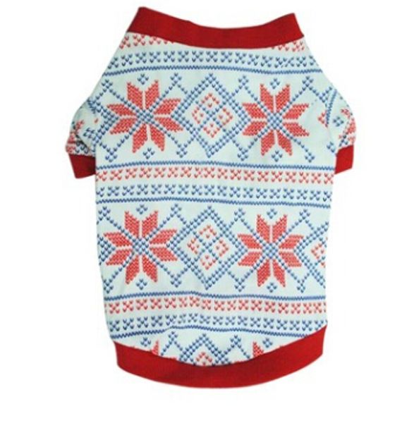 

christmas pet dog t shirt snowflake reindeer dog cotton costumes spring summer lovely dog clothing red blue