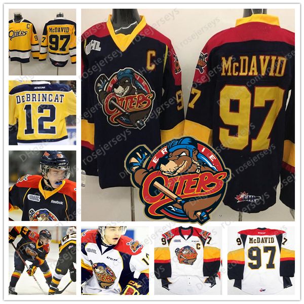 

custom erie otters хоккей с шайбой любое число имя # 97 mcdavid 9 райан о'рейли темно-синий желтый белый охл сшитые мужские трикотажные изде, Black;red