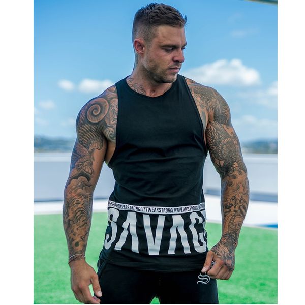 

summer mens gyms tank bodybuilding cotton sleeveless brand fitness vest muscle male fashion leisure sling undershirt, White;black