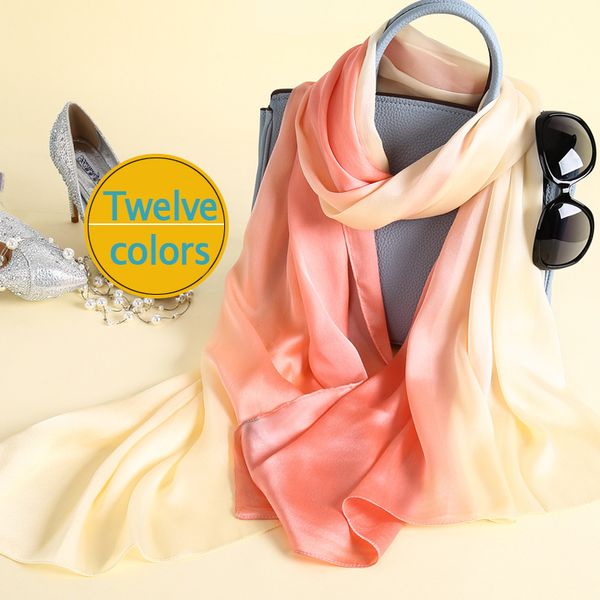 Lightweight Satin Silk Scarf Ladies Fashion Large Size Soft Shawl