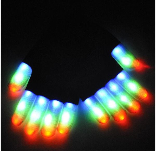 LED-Blitzhandschuhe, fünf Finger, Licht, Geistertanz, schwarze Bar, Bühnenauftritt, bunte Rave-Licht-Fingerbeleuchtung, Handschuhe, Glühen, Blinken