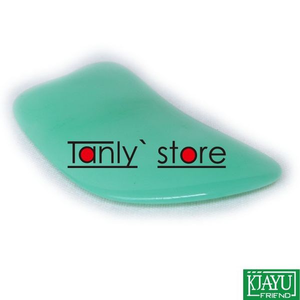 

100pieces/lot traditional acupuncture massage tools green yuanbao-shape resin guasha kits gift gua sha chart