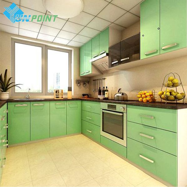 60cmx 3m Glossy Pearl Green Pvc Self Adhesive Wallpaper Modern Diy