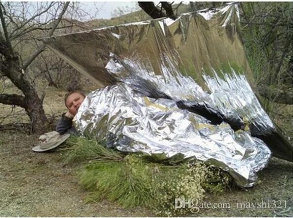 

Emergency urvival kit fir t aid mylar thermal in ulation life aving tool aluminum urvival emergency blanket for camping