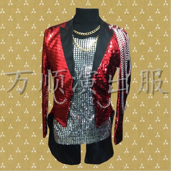 

xxs-6xl big yard men's sequined tuxedo suit 2018 night club bar men's ds dj stage suit magician's tuxedo, White;black
