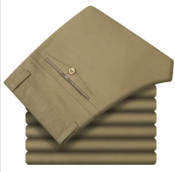 

new summer men's straight pants 2017 men business pants mens pure cotton thin harem trousers mens khaki, Black