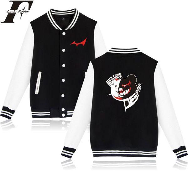 

dangan ronpa baseball jackets anime print collage baseball jackets men/women spring casual clothes plus size 4xl, Black;brown