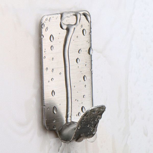 

8 pieces round adhesive kitchen wall door stainless steel stick hook hanger