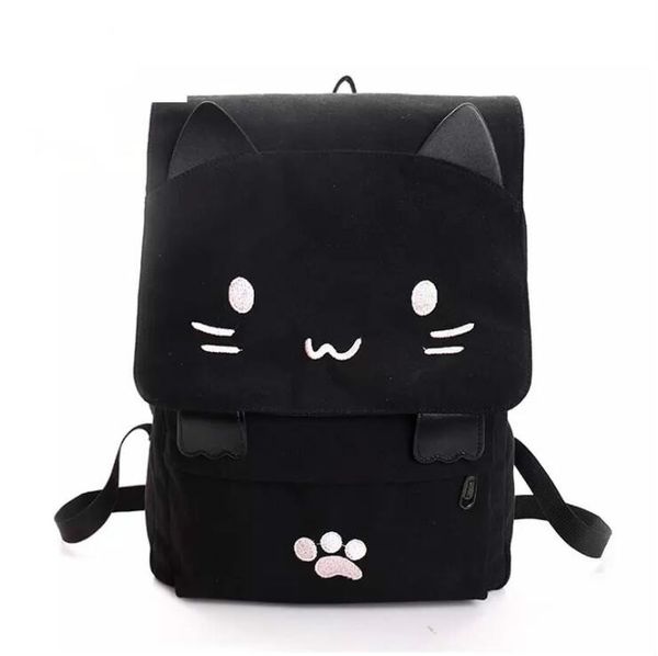 

Женщины милый кот рюкзак холст Kawaii рюкзак школьная сумка для студентов подростко