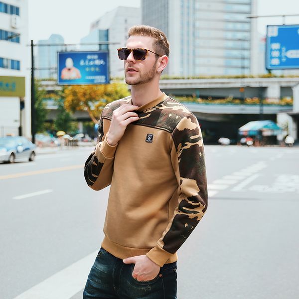 

sleeve camo hoodies lining spring sweatshirt r pattern fleece autumn long sports coat mens casual clothes ixlpv, Black