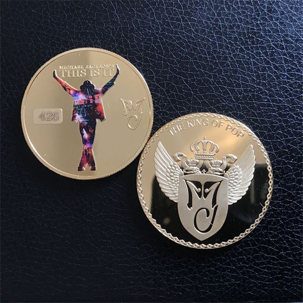 

michael jackson finished in gold coin new king of pop medallion collectable