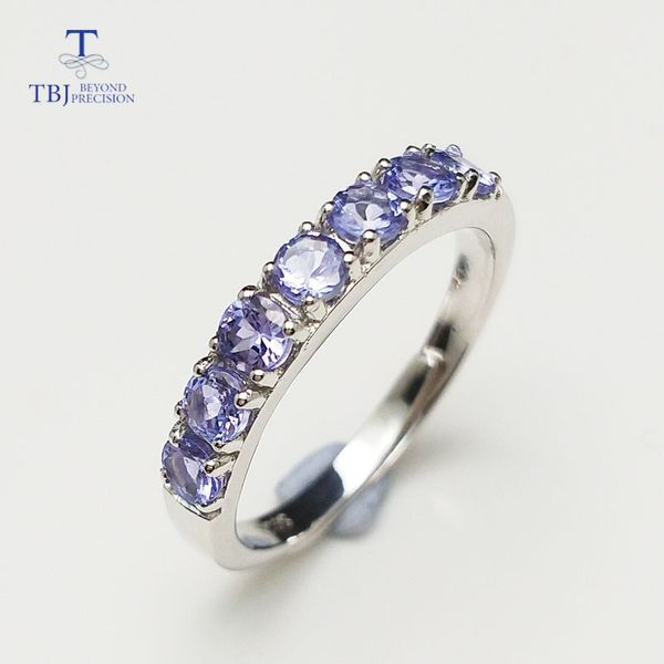 

tbj,delicate small ring with natural good color blue tanzanite gemstone lady ring in 925 sterling silver fine jewelry for women, Golden;silver