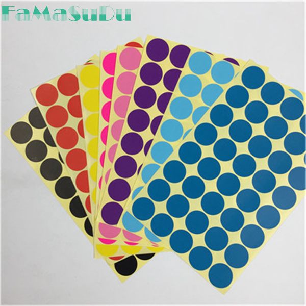 

200 pcs 2.5 cm circle round color coded label dot sticker inventory code tag 15 color to chose 5 sheets