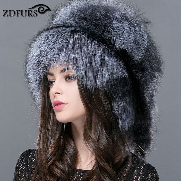 

zdfurs * autumn and winter women 's genuine raccoon dog russian fur hat real fur hat dome mongolian zdh-161013, Blue;gray