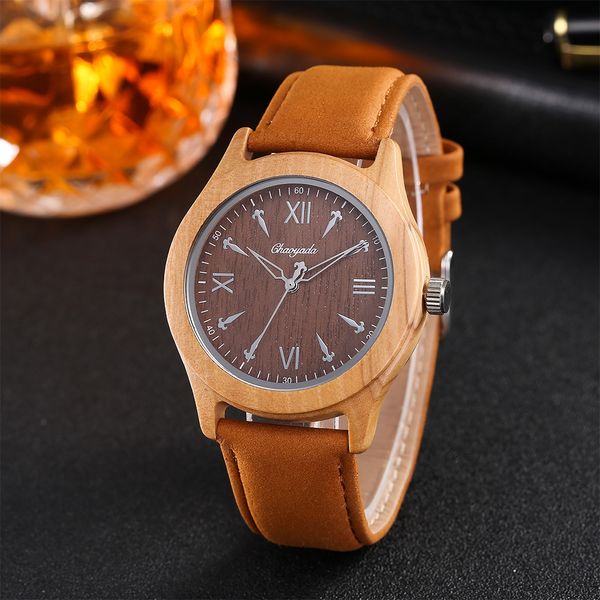 

fashion gifts item wood watches men's analog bamboo handmade wooden wrist watch male sports quartz watch reloj de madera, Slivery;brown