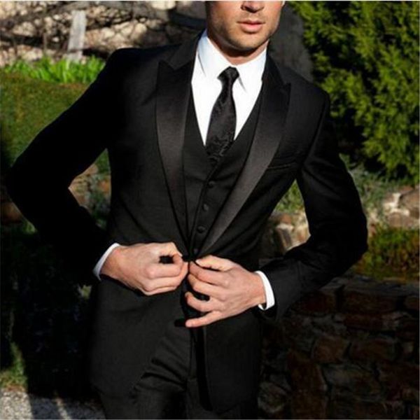 

traje hombre men wedding suits 2018 3 pieces custom made (jacket+pants+vest) tuxedo terno masculino slim fit groom man suit, White;black