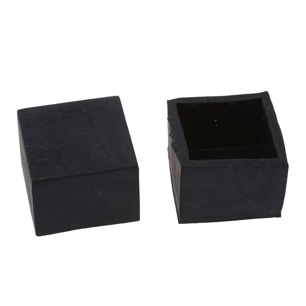 4 protezioni per piedini in gomma per gambe da tavolo nere per sedia, 28 mm x 28 mm