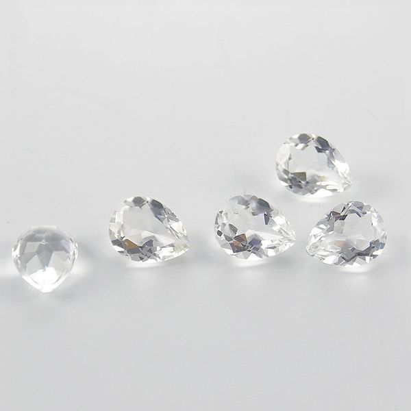 

10pcs white z pear shape 10x14-15x20mm eye clear quality good cut 100% natural loose gemstones for gold & silver jewelry, Black