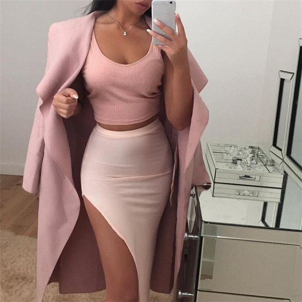 

new women warm winter fashion turn down collar pockets jacket sweet ruffled belt long sleeve coat, Tan;black