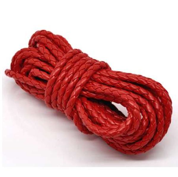 

8seasons 5m red braiding leatheroid jewelry cord 5mm thick (b11705), Silver