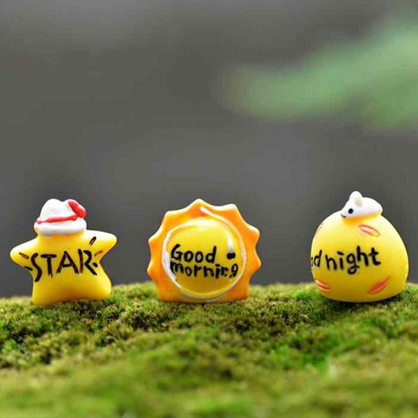 

закка мультфильм погода доброе утро спокойной ночи смолы орнамент мох террариум микро пейзаж украшения сказочный сад diy материал