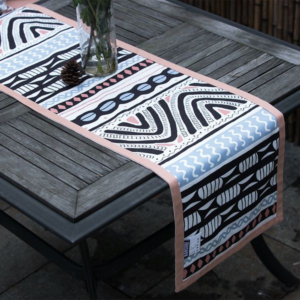 

100% cotton table runner original design geometric printed table runners tablecloth