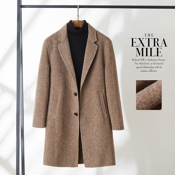

2018 new arrival winter casual coat wool business casual double side wool trench coat men,men's woolen jackets, Black