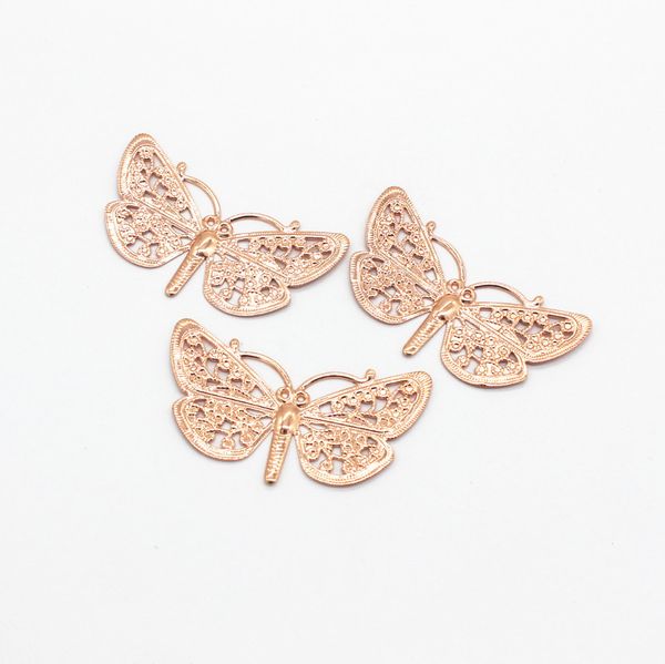 

20 pcs 38*23mm metal copper filigree hollow out dragonfly connector charms rose gold copper sheet diy jewelry making, Blue;slivery