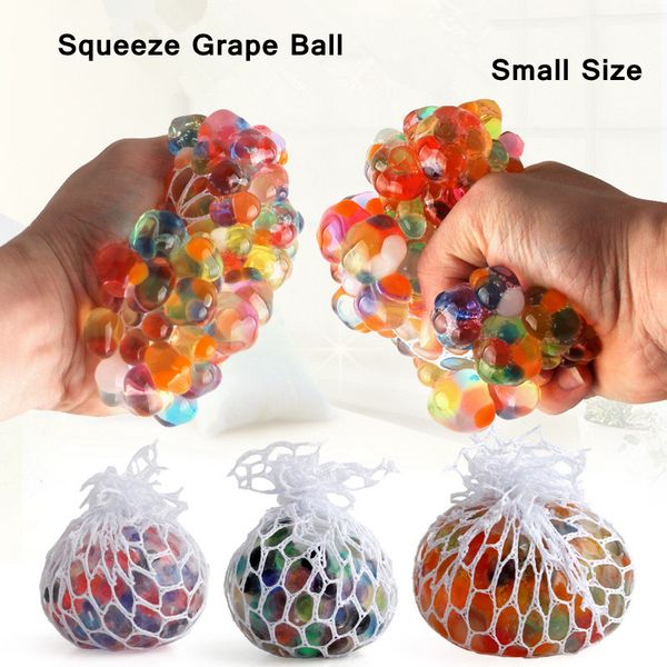 

Small Anti Stress Mesh Grape Ball Latex Colorful Anti Stress Relief Ball Stress Autism Mood Relief Hand Wrist Squeeze Novelty Toy AAA1113