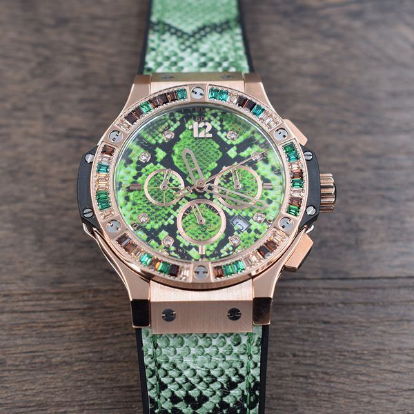 

роскошные часы Леди мода кварцевые часы кожа часы резина ремень стиль спортивный многофункциональный Алмаз Ч Б часы